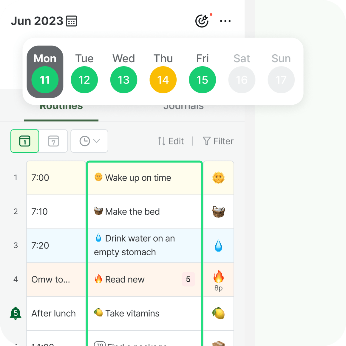 π₯
Build a Lifestyle You Love by tracking your routines